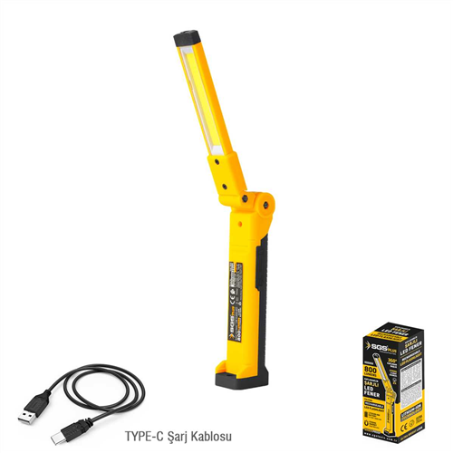 SGS Şarjlı Led Fener 800 Lümen Katlanır 3.7 Volt / 2000 mAh(10/Koli)✓